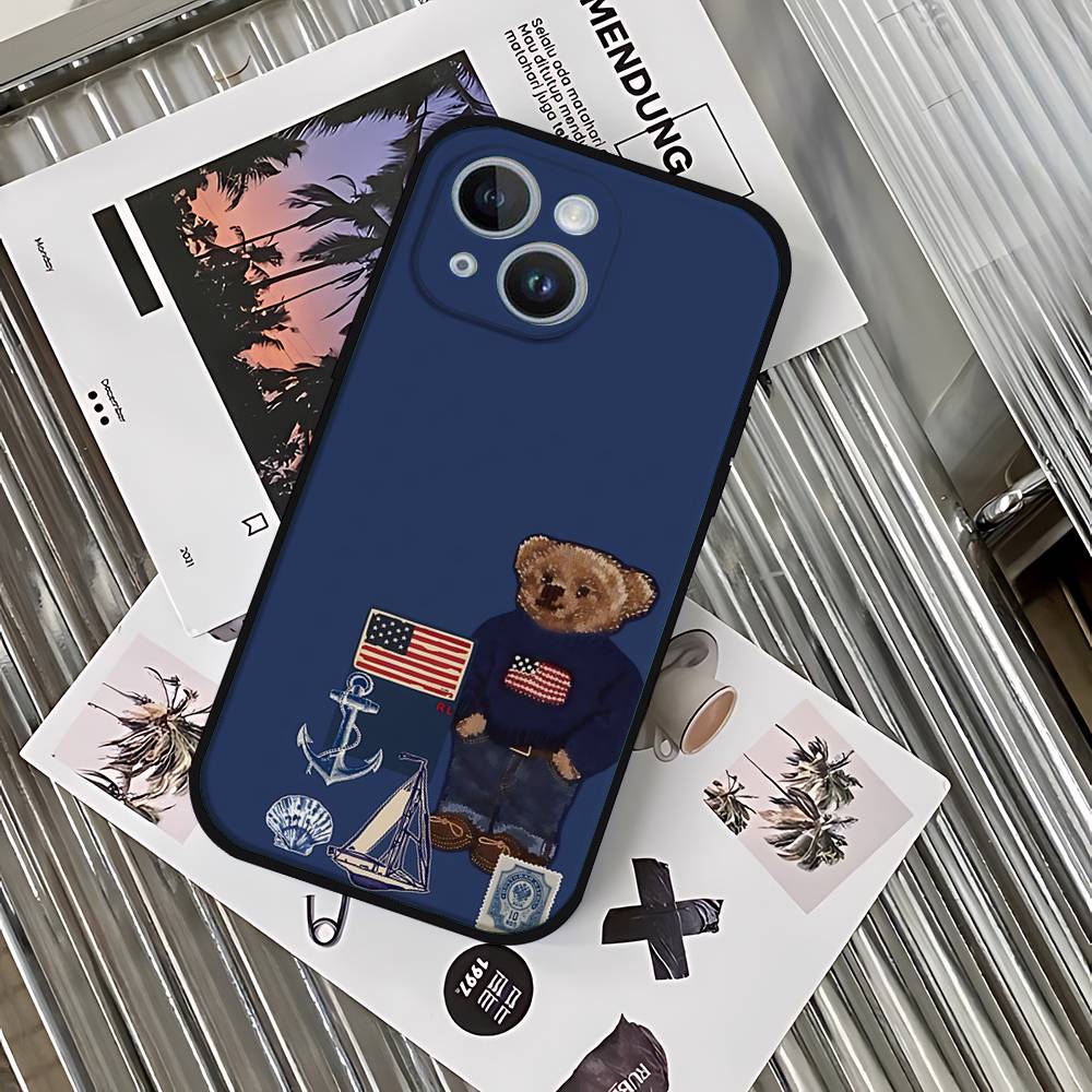 Cartoon Bear P-Polo-S Phone Case Phone Case That Fits IPhone 16, 15, 11, 13, 14 Pro Max, Plus, X, Xr, Xs Max, 12 Mini