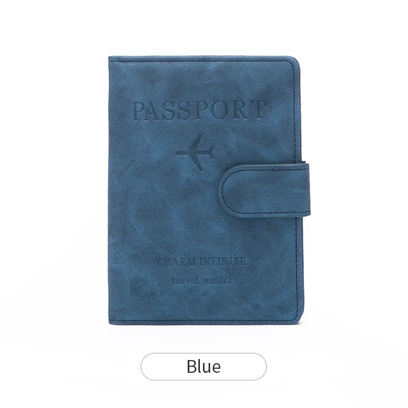 Porte-passeport, étui de protection de voyage en cuir avancé avec protection RFID, adapté pour passeports/cartes de crédit/billets d'avion,