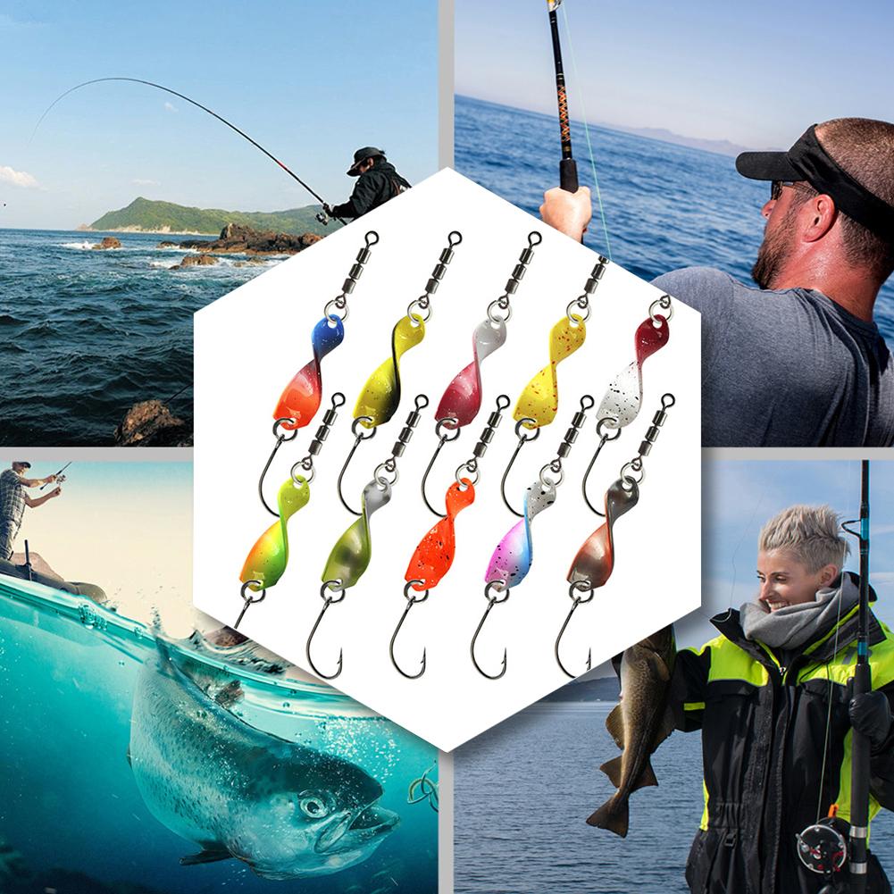 10Pcs Fishing Spoons Lures Kit Trout Baits with Storage Case Hard Fishing Spinner Baits with Barbed Hook Fishing Accessories
