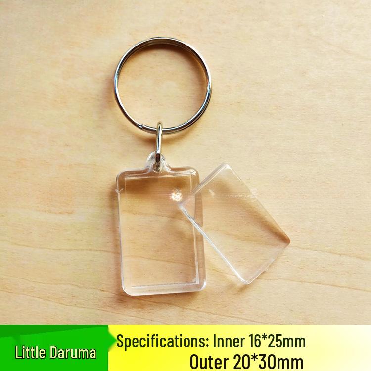Transparent Photo Keychain Frame - Blank Keyring for Portrait Stickers