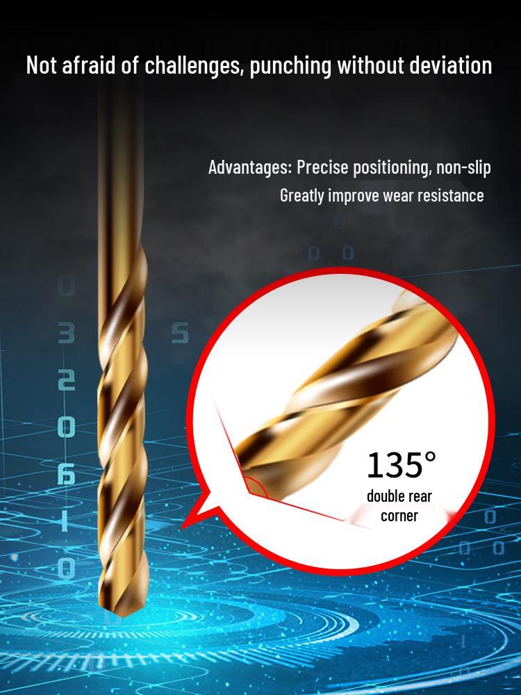 Stainless Steel Twist Drill Bit Set for Super Hard Steel (Sizes 3.1–4.0)