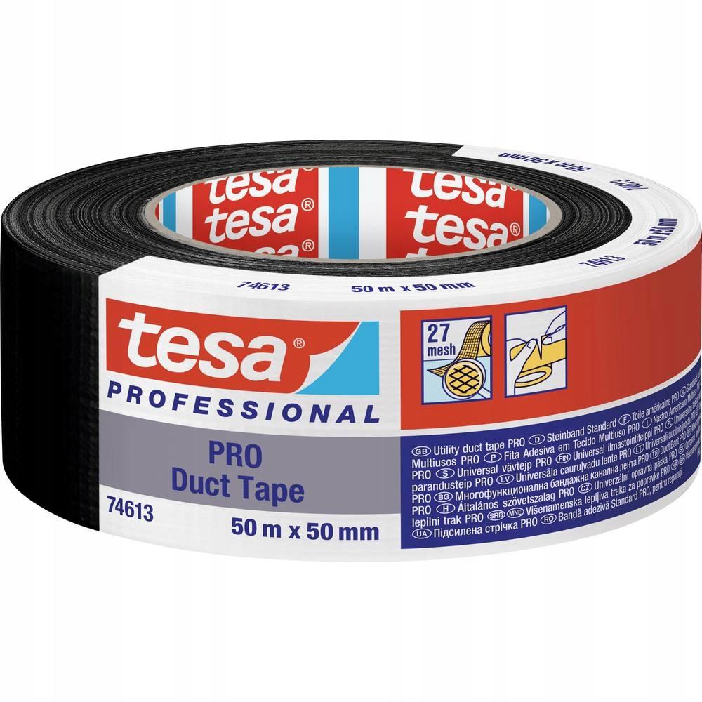 Tesa Duct Tape Taśma Naprawcza Wodoodporna Materiałowa 50M X 50Mm Czarna