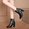 Fashion Ankle Boots for Women Chunky Heel Plaid Woman Short Shoes Plain Non Slip Trend 2025 Footwear Hot Pu Chic and Elegant Y2k Booties