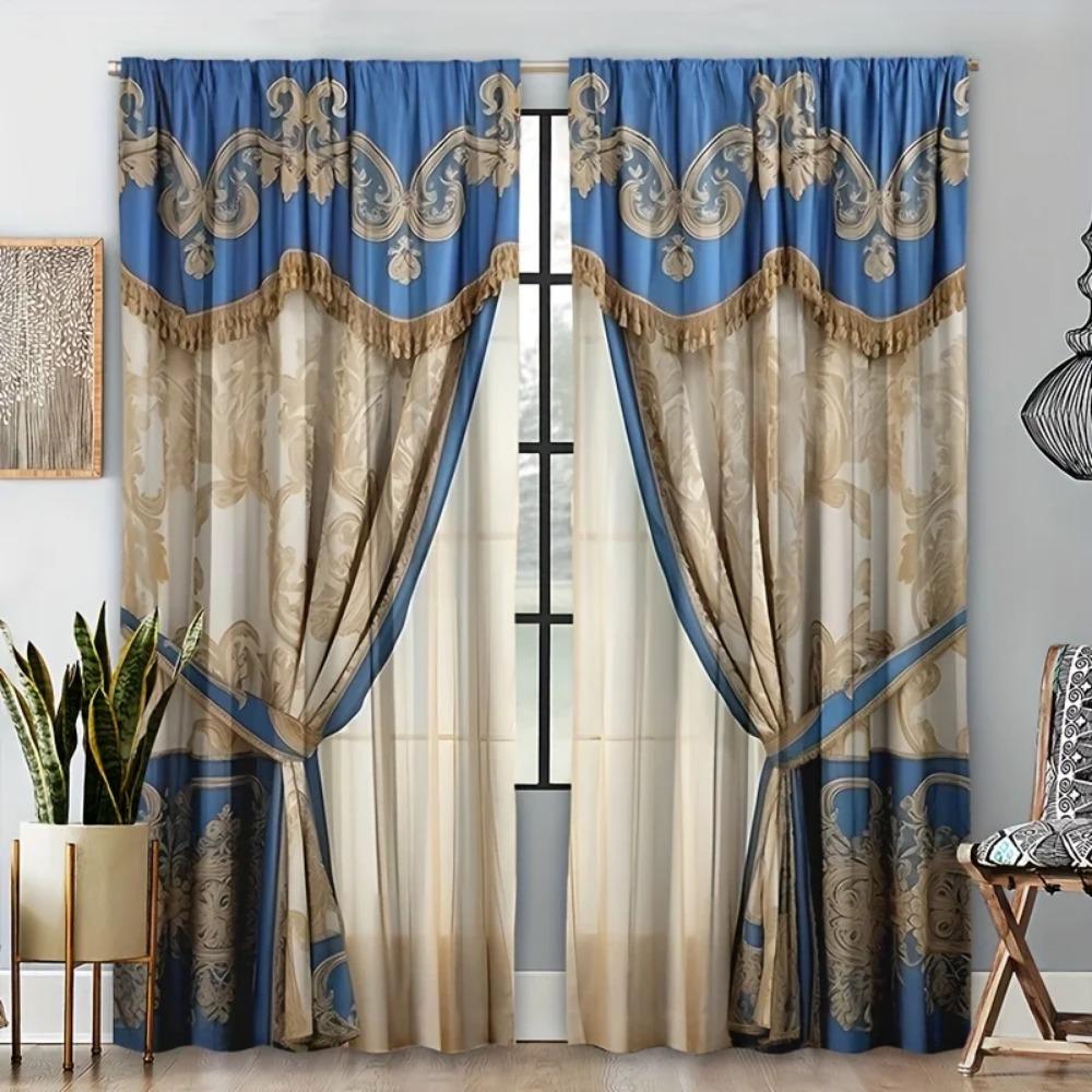 Gorgeous European Printed Curtains Study Room Kitchen Area Living Area Dorm Room Rod Pocket Window Drapes Bed Room Accesso
