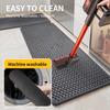 Polyester Cotton Woven Texture Kitchen Mat, Long Kitchen Runner Rug, Fast Absorbent for Water & Oil, Rubber Non-Slip Backing