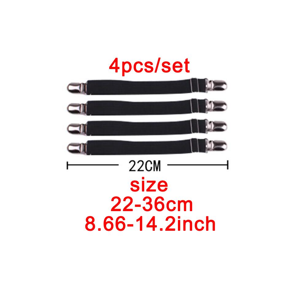 4pcs/set Elastic Bed Sheet Strip Fastener Bed Sheet Grippers Belt Adjustable Mattress Cover Blankets Holder Bed Sheet Set