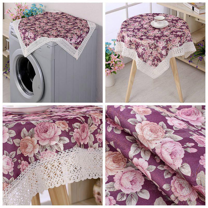 1PC Bedside Table Cover Dust-proof Cover Tablecloth Polyester Round Table Cover Table Cover