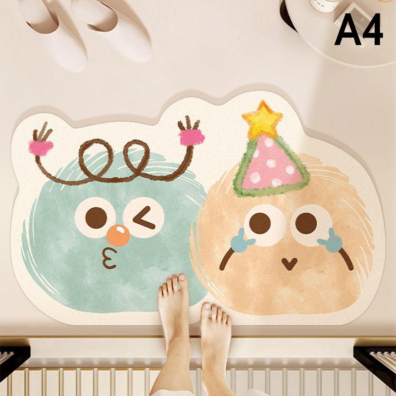 

Протиковзкий килимок для ванної кімнати Милий мультяшний килимок для ванної кімнати з діатомової землі з гумовою основою Швидкосохнучі килимки для ніг 40X60 см Килим для душу