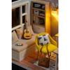 DIY Miniatur-Puppenhaus-Bausätze, hölzerne Puppenhaus-Modellbausätze mit LED-Licht und Katzenmodell