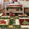 Christmas Carpet Red and White Snowflake Santa Claus Bottom for Living Room Bedroom Kitchen Floor Christmas Party Decoration