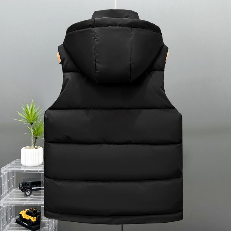 Plus Size L-5XL Fashion Winter Men's Sleeveless Jackets Hooded Thick Outerwears Man Warm Vest