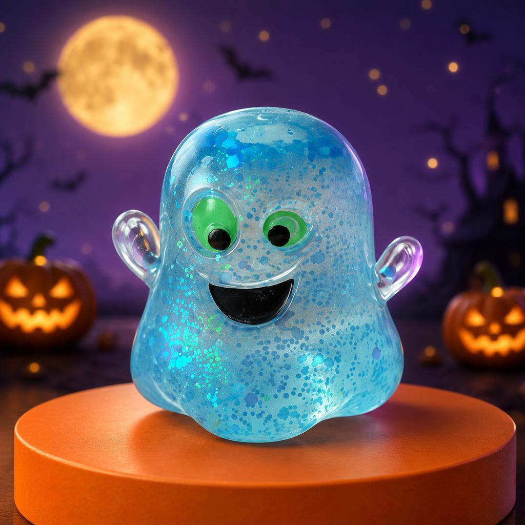 New Cross-border Halloween Pumpkin Head Pinch Le Maltose Vent Toy Glitter Creative Decompression Toy
