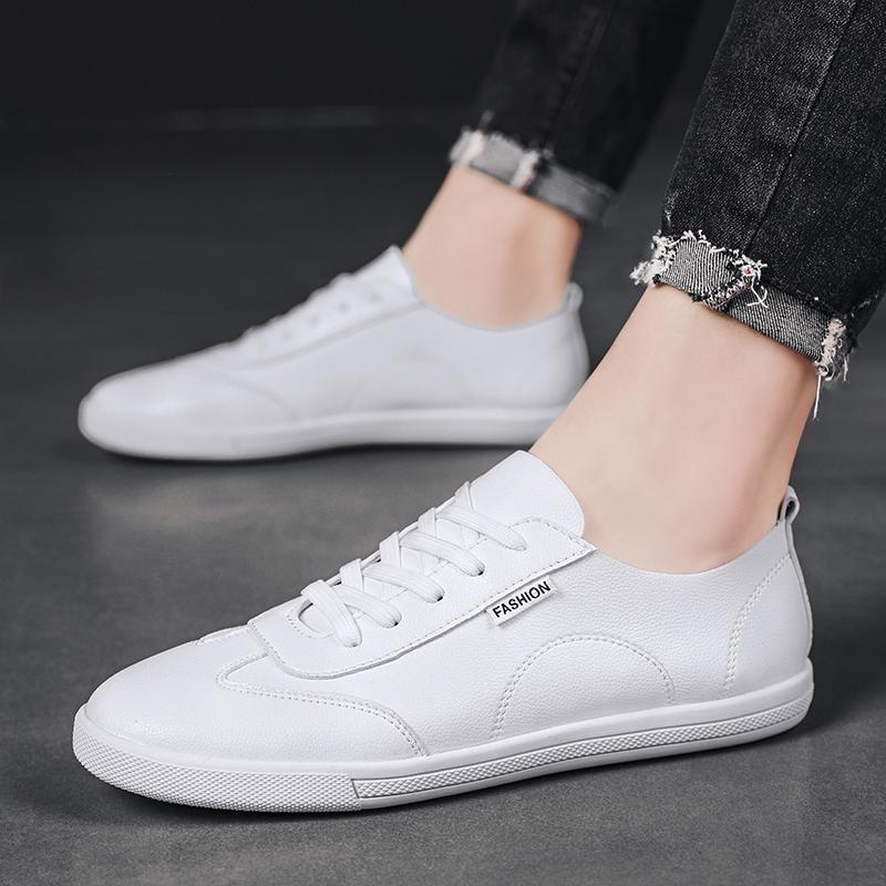 Pánské boty na skateboarding, módní pohodlné, měkké, kožené, prodyšné, šněrovací, pánské tenisky, ručně vyráběné, venkovní, na běžecké boty