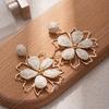 Seaside Vacation Wind Sunflower Stud Earrings Female Niche Design Exaggerated Earrings Beautiful Travel Photo Giant Piece Earrings