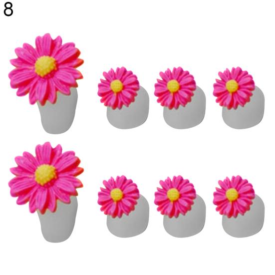 8st Blomma Runt Hjärta Silikon Tå Separatorer Divider Spacers Nail Art Tool