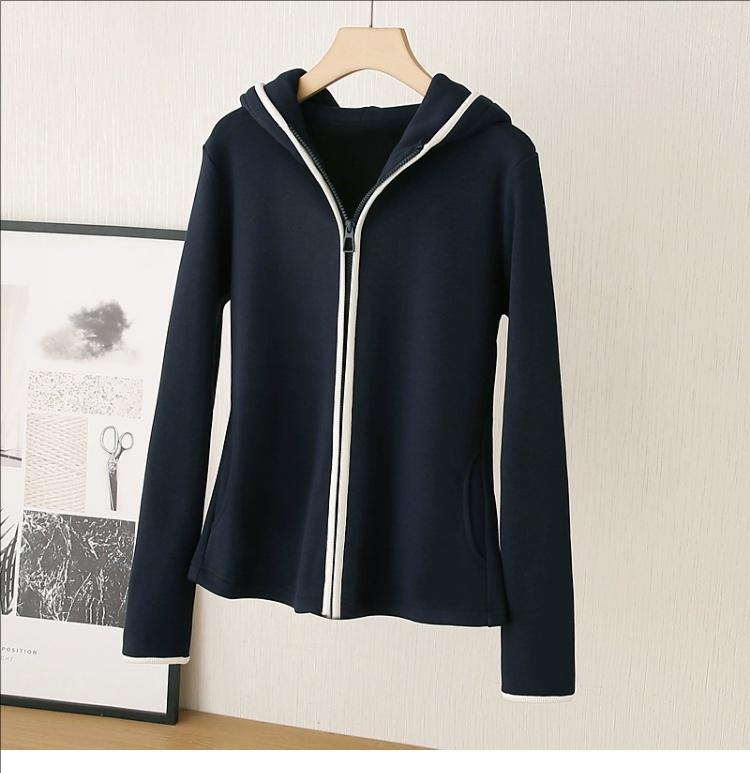 

Универсальный кардиган-свитшот на молнии большого размера, приталенного силуэта - многослойное тепло для весны и осени, повседневная куртка, спортивный топ с акцентом на талии. XL for 110-125 jin