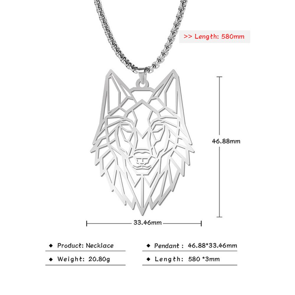 My Shape Lion King Crown Pendent Necklaces for Men Boys Stainless Steel Punk Animal Wolf Charms Choker Chains Hip Hop Jewelry