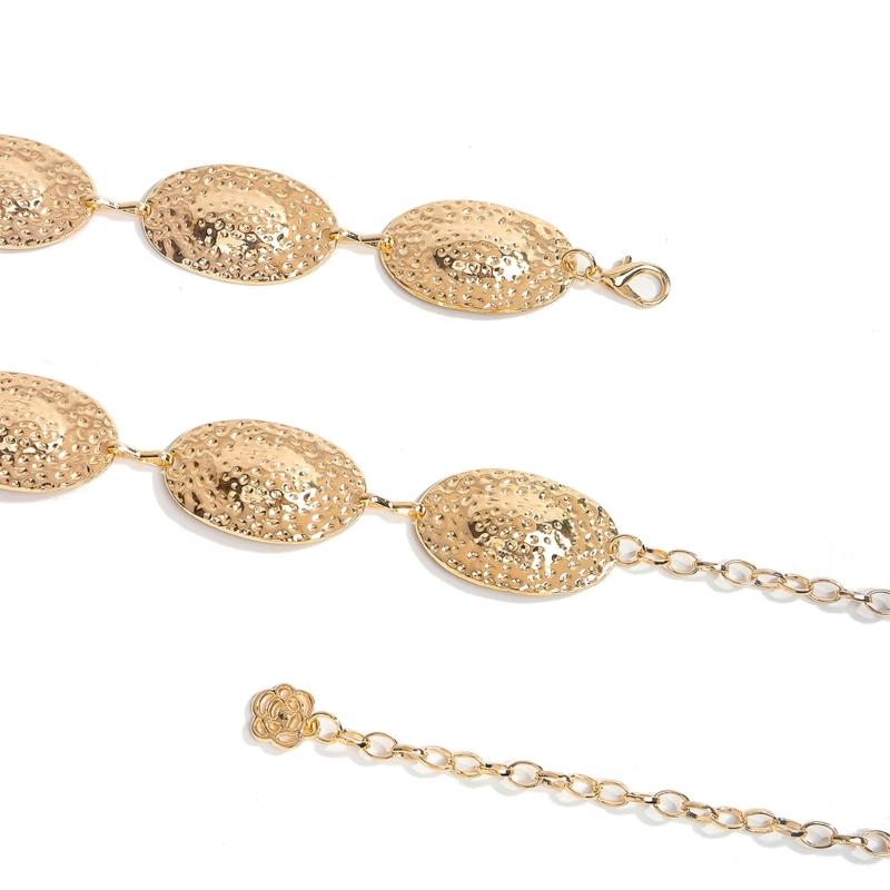 Geometric Sea Shell Design Waist Chain Adjustable Length Chain Belt For Women Teens Dress Pants Fashion Accessories