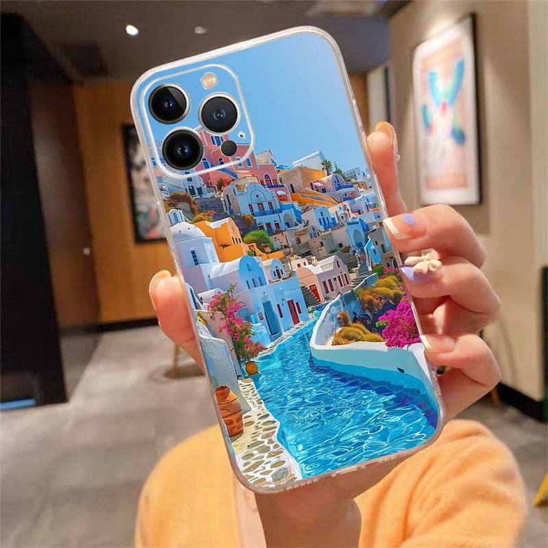 Phone Case Carcasa Funda For iPhone 17 Pro Max Air 16 15 14 13 Pro Max 15 16 Pro 15Plus Greece Turkey Italy Scenery Case