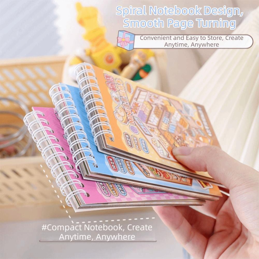 Decorative 3D Landscape Sticker Book Cartoon DIY Cabin Scene Sticker Miniature Scene Collage  Toy