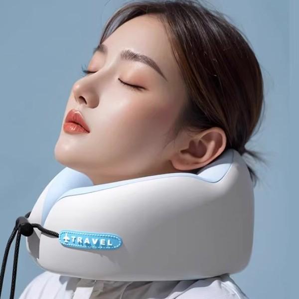 Uçak İçin Taşınabilir Hafızalı Köpük Seyahat Boyun ve Boyun Omuru Yastığı