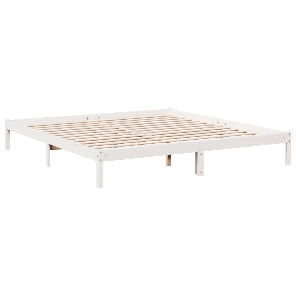 Vidaxl Dłuższe Łóżko Bez Materaca, Białe, 180X220 Cm, Drewno Sosnowe