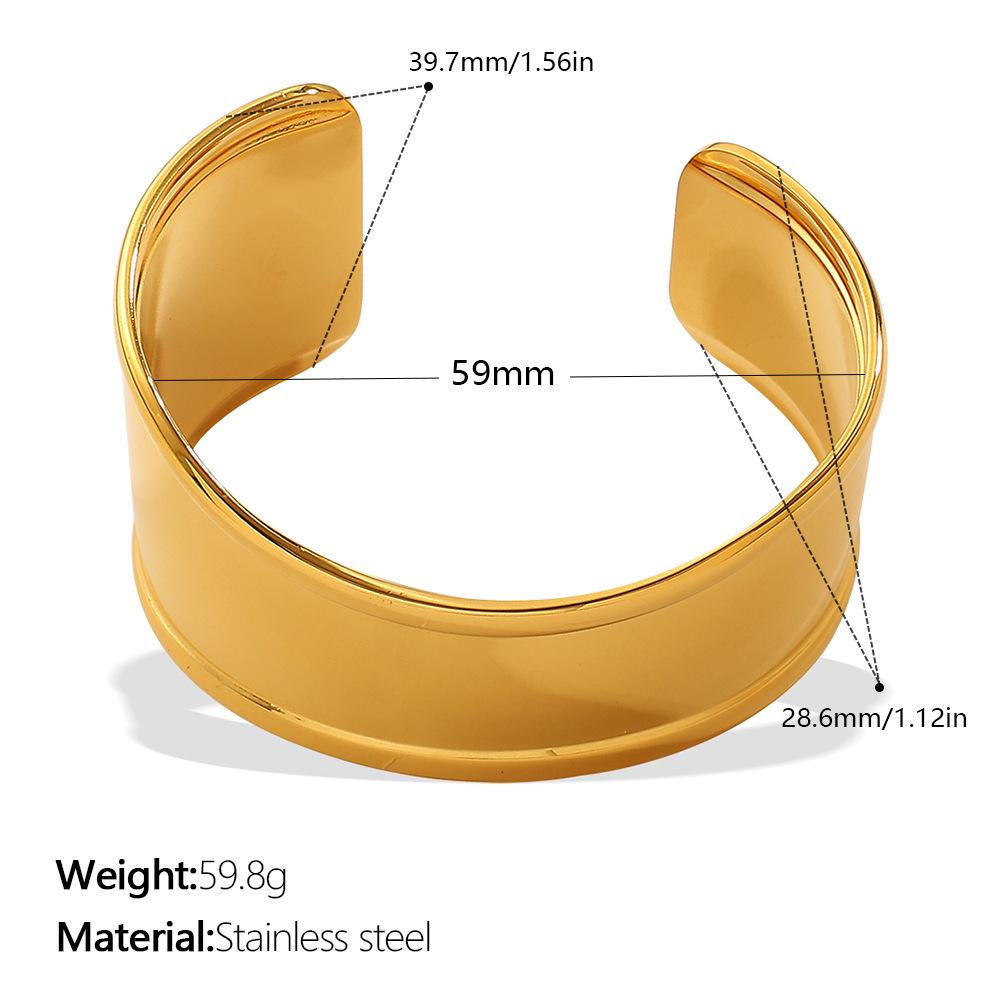 C-Shaped European and American High-End Minimalist Wide-Face Bracelet with Unique Design