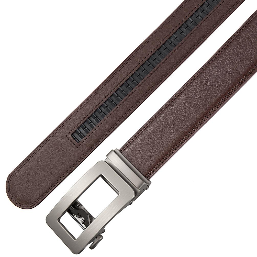 1Pcs Two-Layer Cowhide Automatic Buckle Belt, Men'S Belt, Business Belt Ly35-0838-1