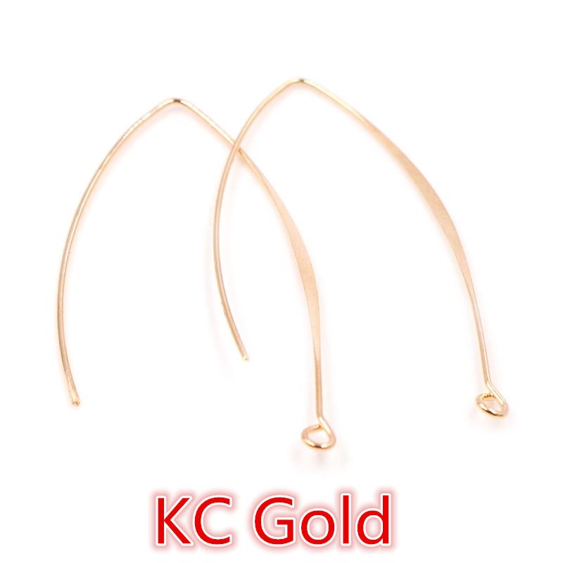 20pcs Gold Rhodium Copper 28 55mm French V-shaped Earring Hooks Findings Ear Hook Wire Settings Base Settings For Jewelry Making