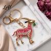 Goat Keyring Accessory Keychain with Sparkling Rhinestones Metal Animal Pendant for Decorative Handbag Charm Car Keys Backpacks Handbags Gift Lovers