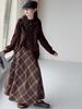 Autumn 2026 Plaid Skirt & Fluffy Dress Set for Girls