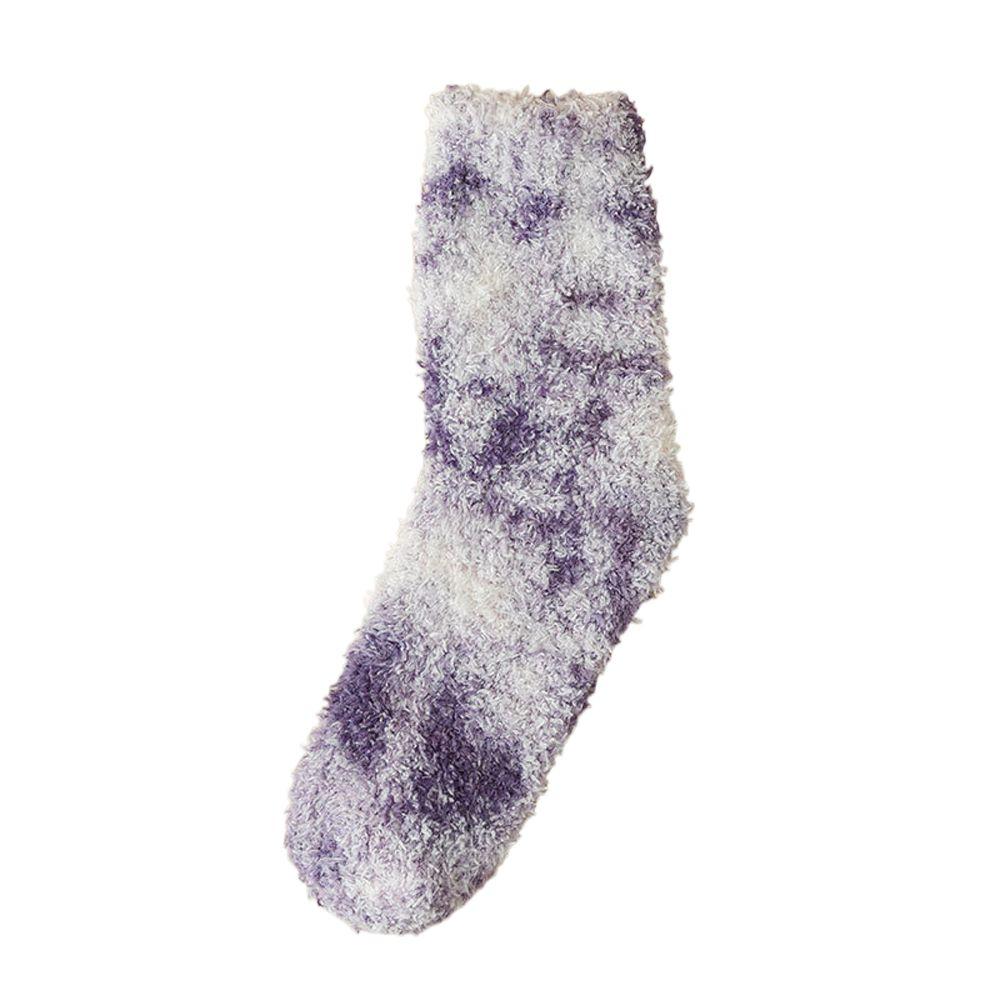 

Coral Fleece Indoor Thermal Socks Autumn Winter Polyester Women Socks Korean Style Socks Apparel Accessories Mid Tube Socks One Size фіолетовий