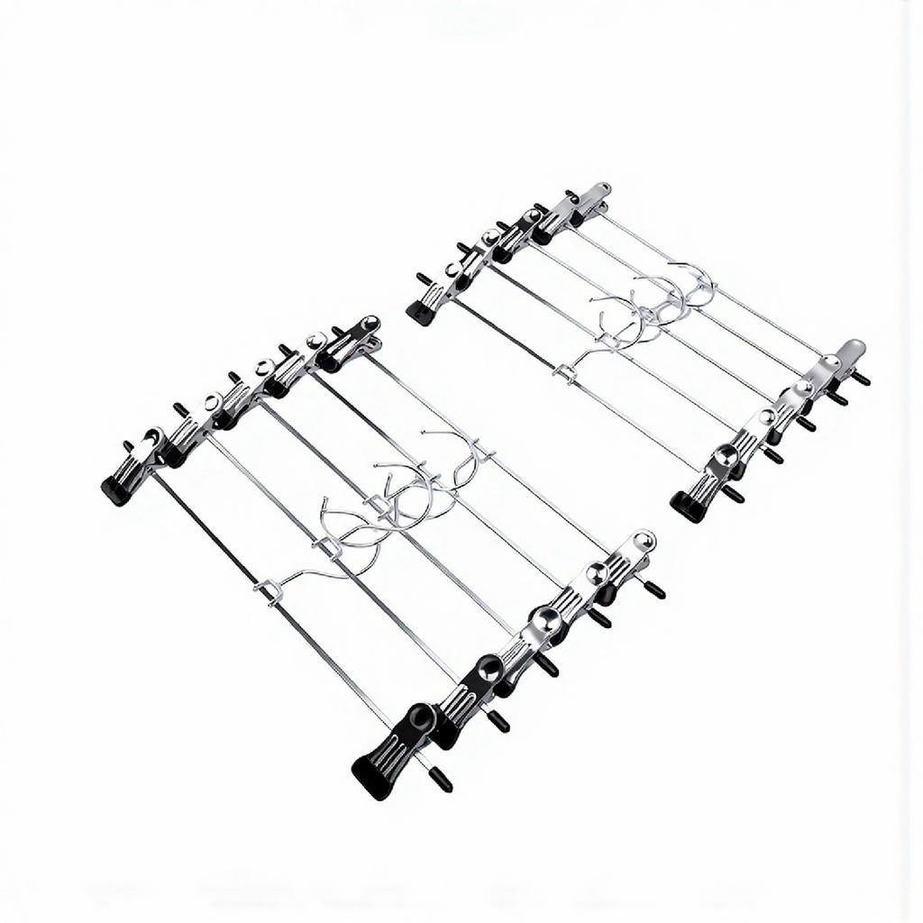 Pants Hangers with Clips Metal Heavy Duty Non Slip Skirt Hangers for Clothes Trousers Closet Storage 10pcs