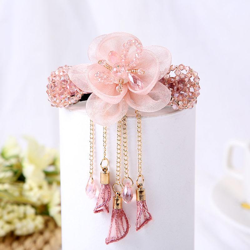 Acrylic Butterfly Tassel Hair Clip - Retro Flower Top & Ponytail Spring Clip