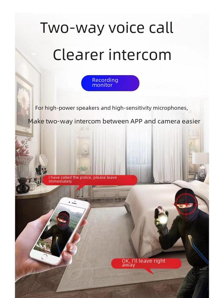 WiFi Plug Surveillance Camera: Indoor, Punch-Free, Full-Color Night Vision, Wireless Socket Camera