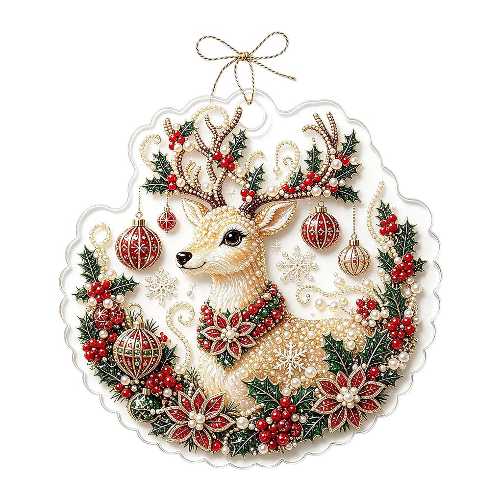 2D Acrylic Christmas Hanging Ornament for Holiday Tree, Window, Wall and Home Decor