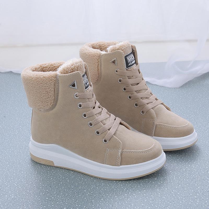 

2024 new snow boots women s winter cotton shoes velvet thickened soles student warm Martin boots ins medium boots 35