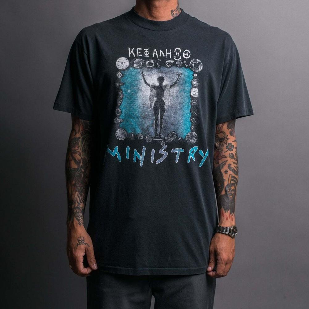 Футболка с логотипом группы Ministry, Черная футболка Ministry Band Унисекс S-5XL Унисекс Футболка M