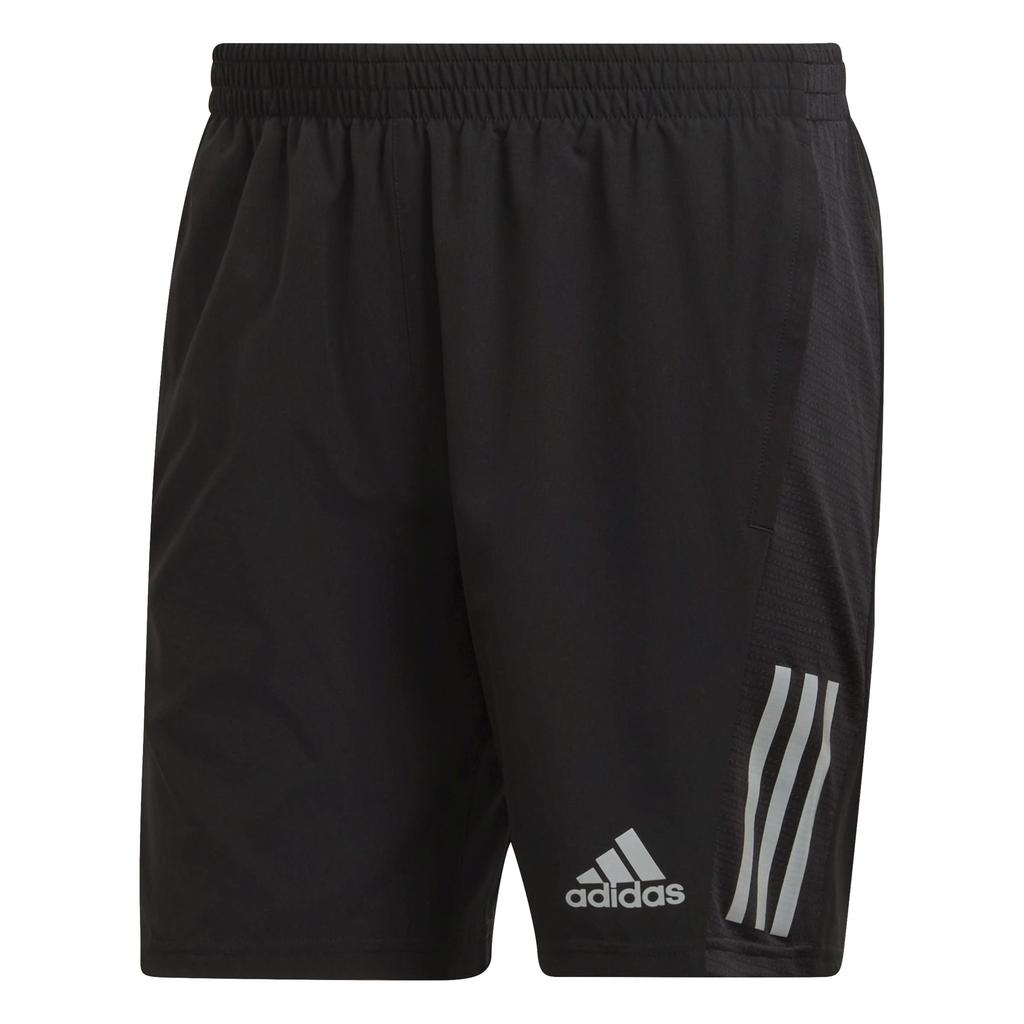 Adidas Own the Run Silver L Shorts, Men's, Black/Reflective (H58593),