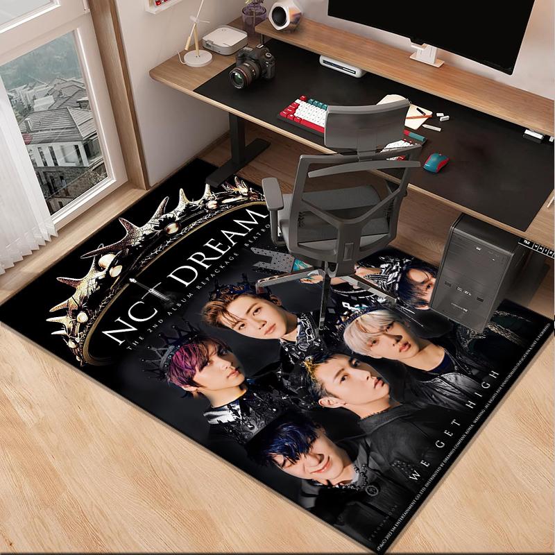 Kpop music Office Rug Chair Mat, Game Carpet, Suitable for Front Door, Bedroom, Living Room, Desk, Holiday Gift