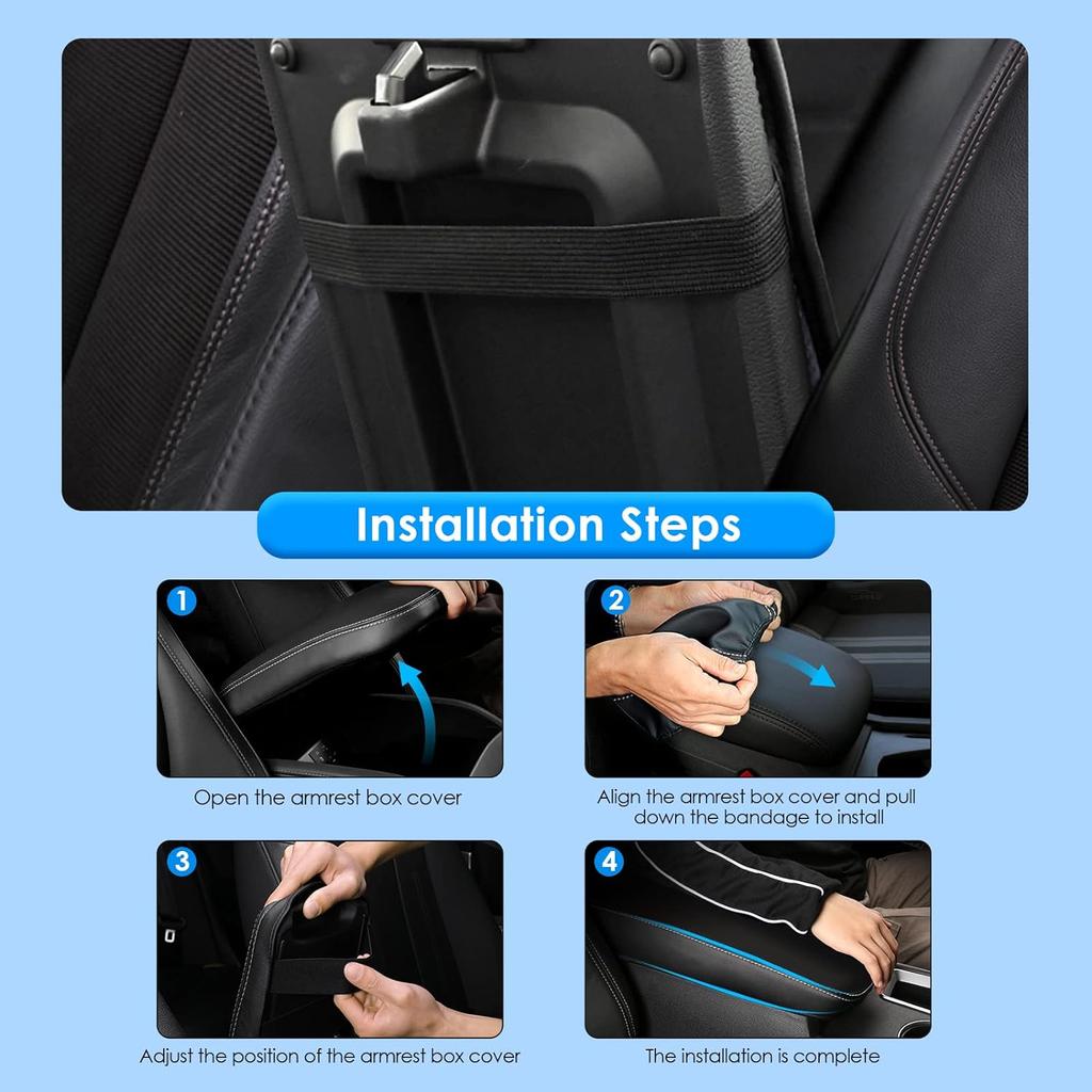 Housse d'accoudoir pour console Volvo XC40 2019 2020 2021 2022 2023 2024, étanche et;Housse de console centrale en cuir coussiné pour 2023 2024