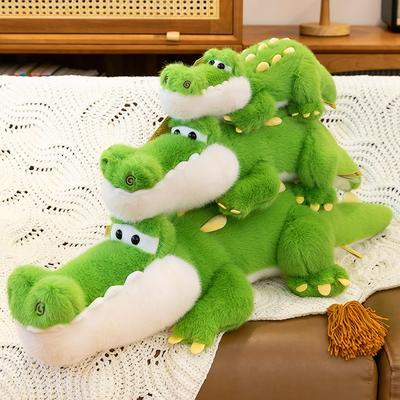 Boneca de pelúcia de crocodilo fofa travesseiro de dormir de cabeceira companheiro infantil brinquedo de pelúcia travesseiro longo