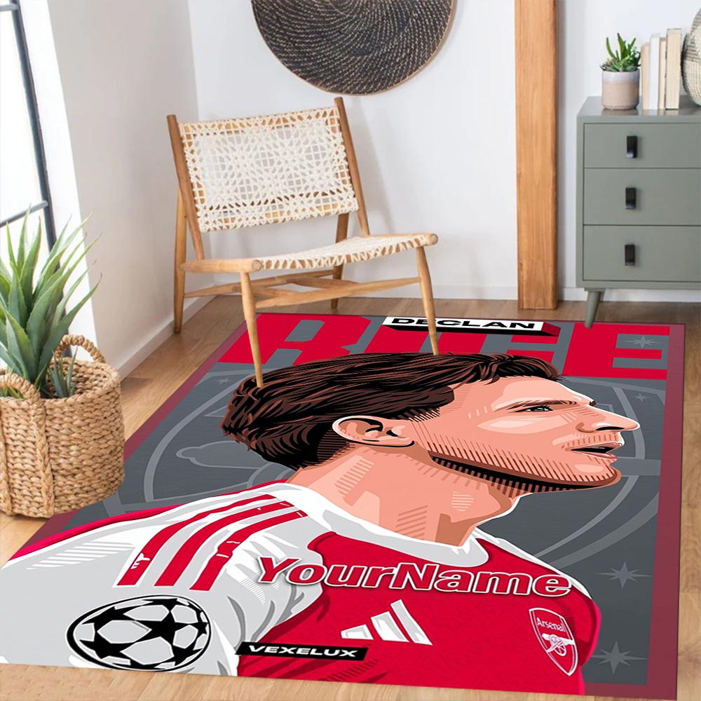 Arsenal Customizable Name Floor Mat Design for Study Room Living Rooms Decorate Room Dormitory Antislip Carpet Office Home Decor Gift for Festivals