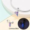 Original Copper Charms Luxury Purple Glowing Butterfly Bird Pendant Beads Fit Bracelet Diy Women Delicate Gift