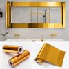 1 Stück 5 m x 10 cm Goldene Selbstklebende Tapetenbordüre - PVC Abnehmbare Wasserdichte Folie, Geeignet für Bilderrahmen, Badezimmer, Küchen