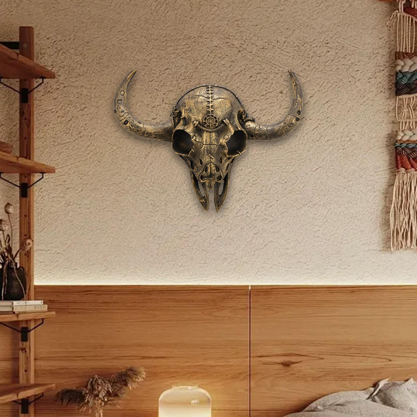 

Декор для стены в виде головы коровы - подвесное искусство, механическая конструкция, ручная работа, статуя, простая в использовании Black Gold