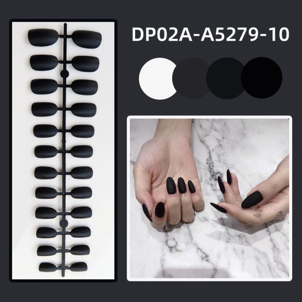 Wearable Short Round Head False Nails Detachable Press-on Nails New Solid Color Fake Nails  Women