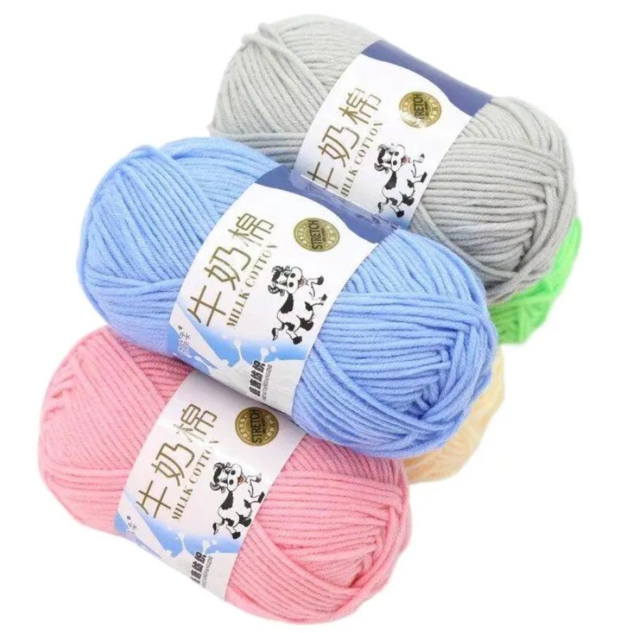 1Pc 50g Crocheting Milk Cotton Yarn Hand Knitting Sweater Blanket Hat Threads Crochet Amigurumi Bag Line 95m