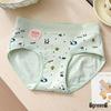 Antibacterial Pure Cotton Bear Print Girls' Mid-Waist Underwear - Sweet, Cute, and Comfortable.