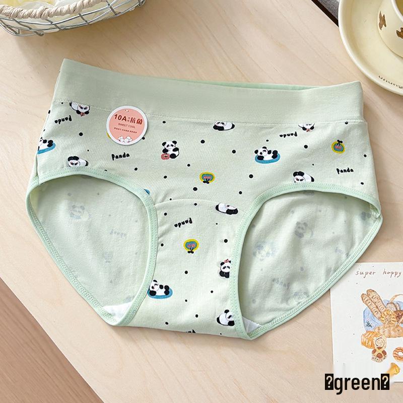 Antibacterial Pure Cotton Bear Print Girls' Mid-Waist Underwear - Sweet, Cute, and Comfortable.